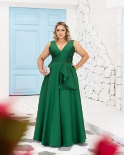 Vestido verde bandeira zibeline